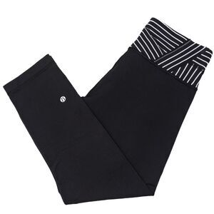Lululemon Wunder Under Women's Reversible Leggings, Black and White, Size 6